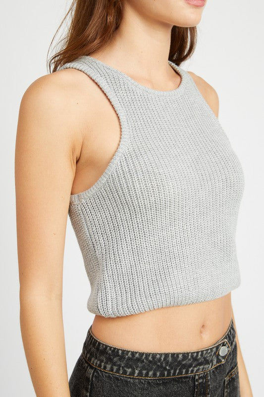 Emory Park KNITTED CROPPED TANK TOP