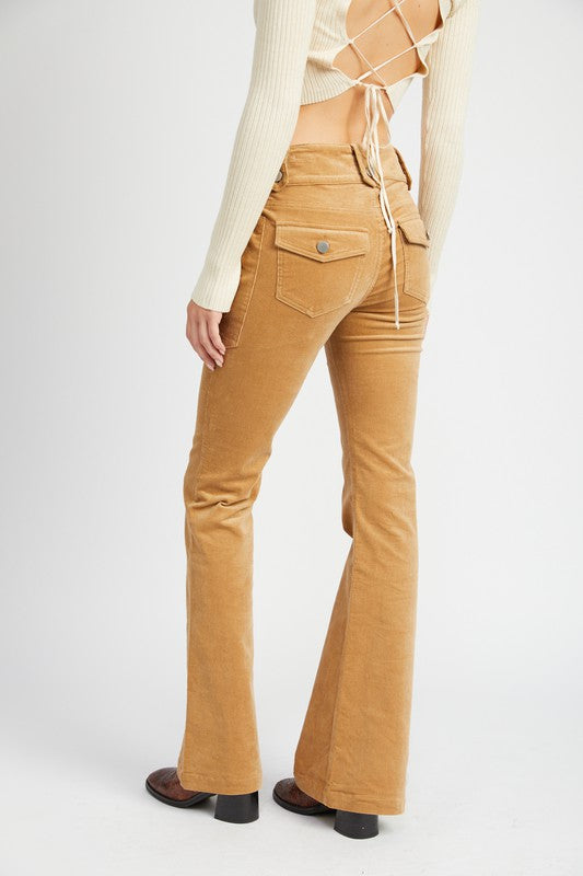 Emory Park CORDUROY LOW RISE PANTS WITH BELL BOTTOM