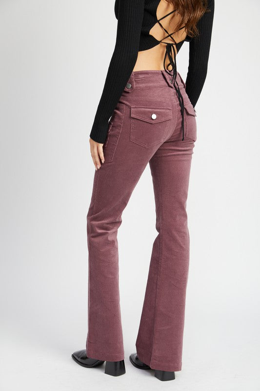 Emory Park CORDUROY LOW RISE PANTS WITH BELL BOTTOM