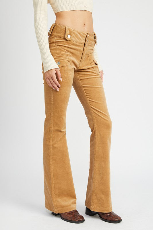 Emory Park CORDUROY LOW RISE PANTS WITH BELL BOTTOM