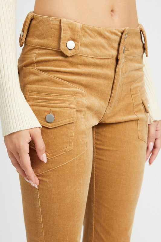 Emory Park CORDUROY LOW RISE PANTS WITH BELL BOTTOM