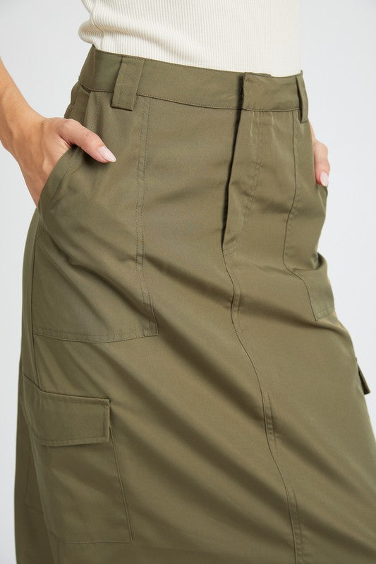 Emory Park RUCHED MIDI CARGO SKIRT