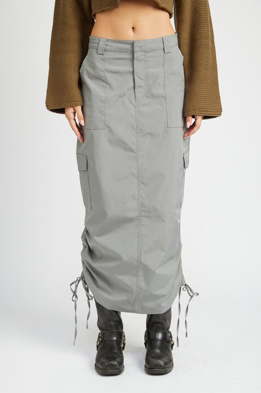 Emory Park RUCHED MIDI CARGO SKIRT