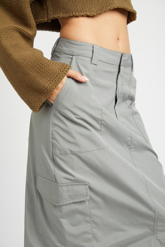 Emory Park RUCHED MIDI CARGO SKIRT