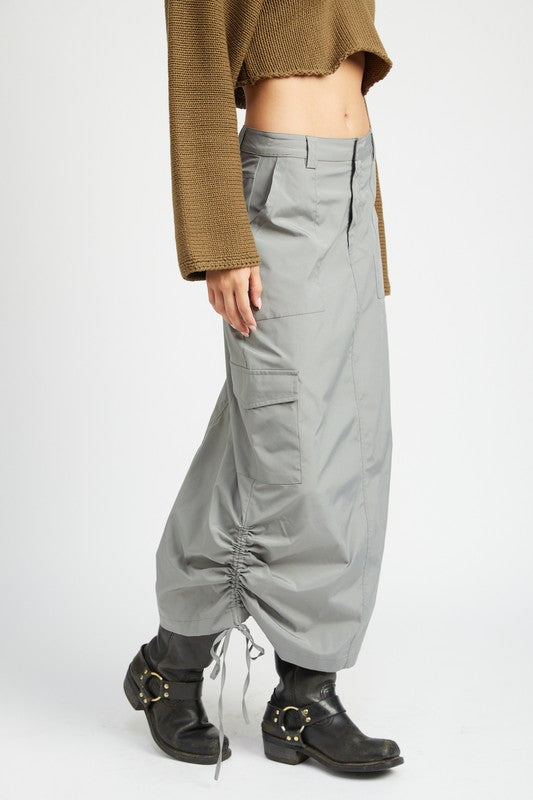 Emory Park RUCHED MIDI CARGO SKIRT