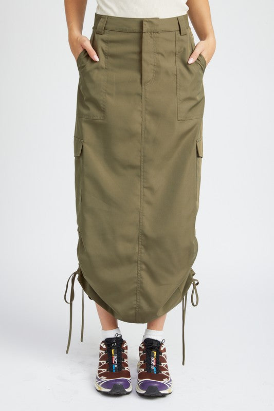 Emory Park RUCHED MIDI CARGO SKIRT