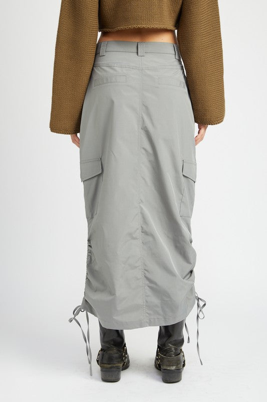 Emory Park RUCHED MIDI CARGO SKIRT