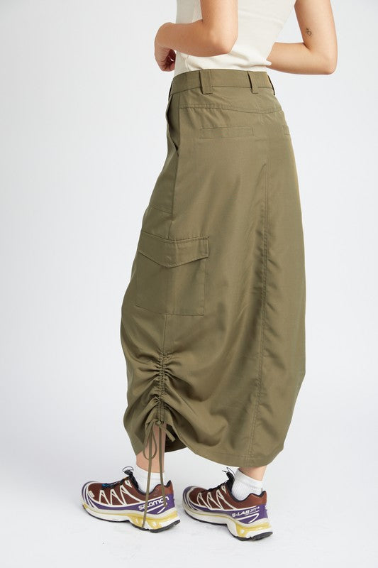 Emory Park RUCHED MIDI CARGO SKIRT