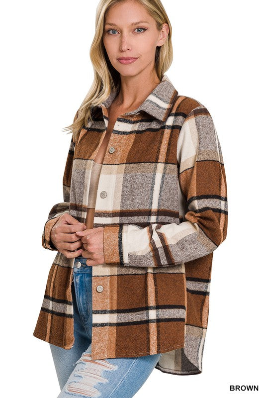 ZENANA Yarn Dyed Plaid Shacket