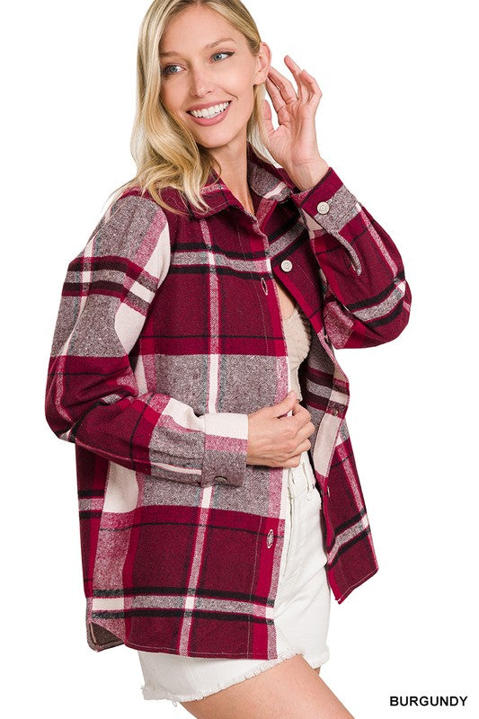 ZENANA Yarn Dyed Plaid Shacket