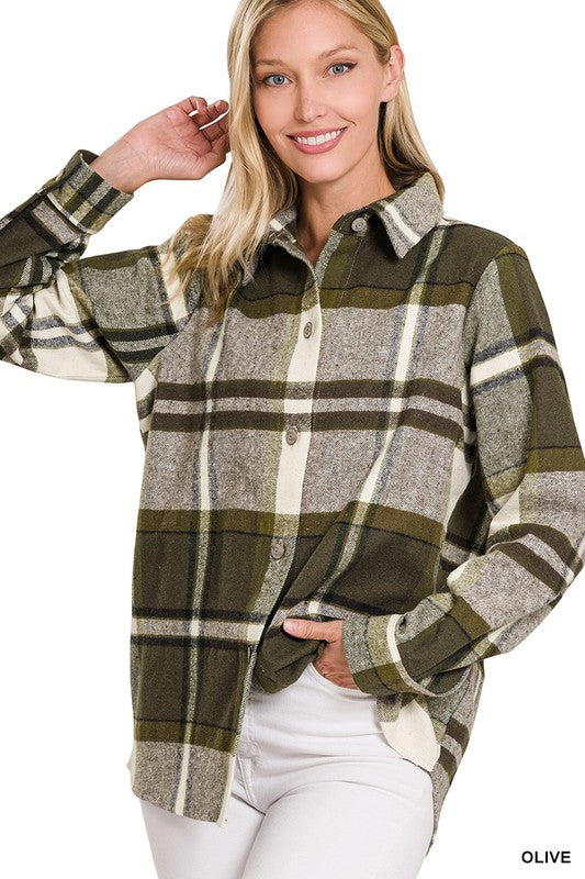 ZENANA Yarn Dyed Plaid Shacket