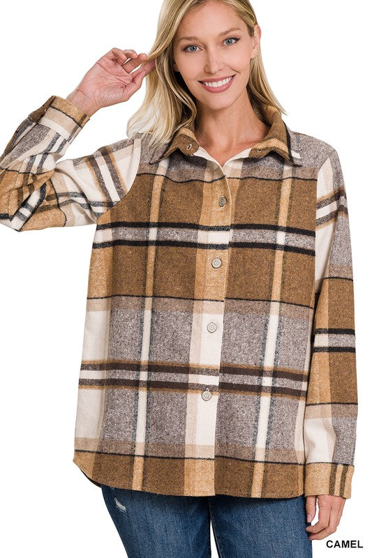 ZENANA Yarn Dyed Plaid Shacket