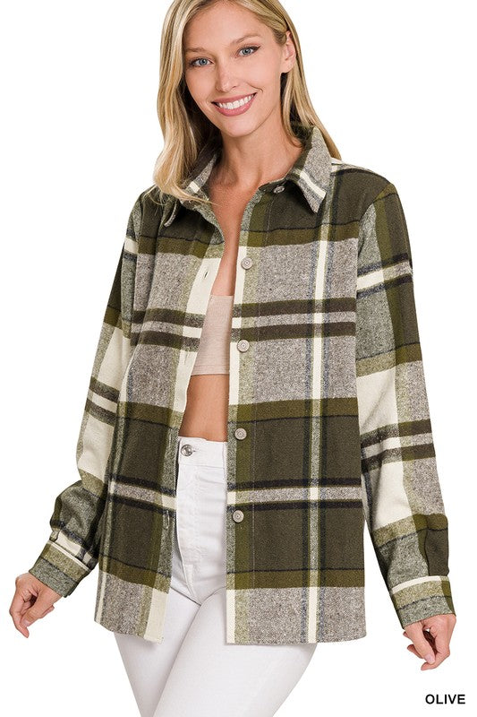 ZENANA Yarn Dyed Plaid Shacket