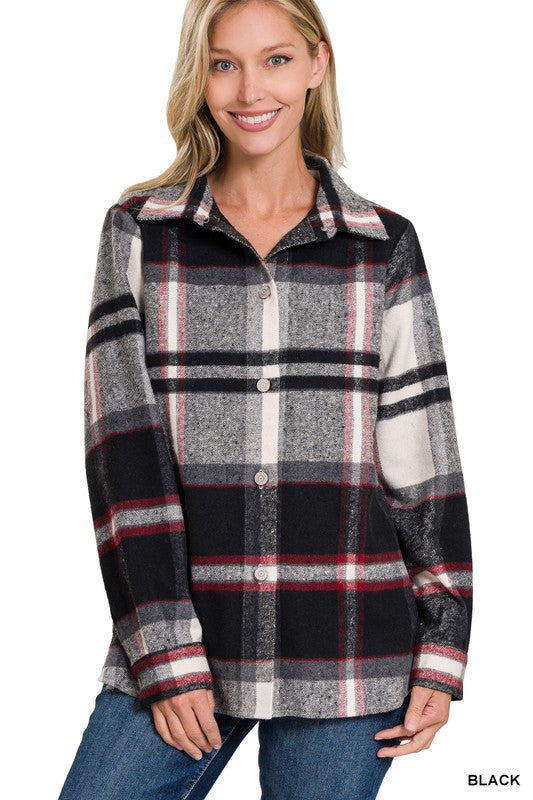 ZENANA Yarn Dyed Plaid Shacket