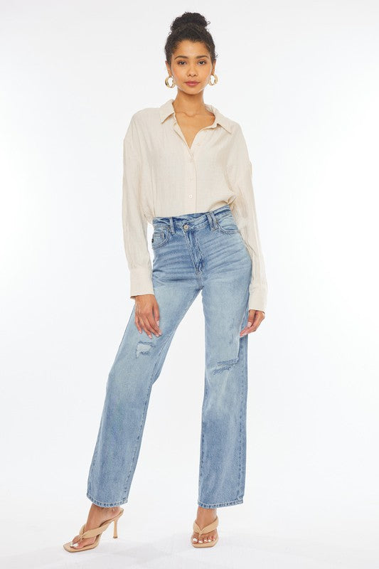 Load image into Gallery viewer, Kan Can 90&amp;#39;s Wide Leg Straight Jeans
