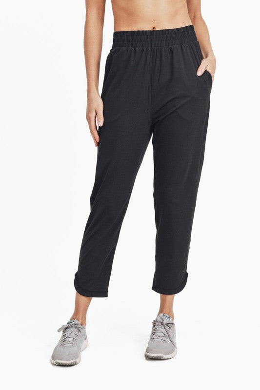 Mono B Athleisure Joggers with Curved Notch Hem