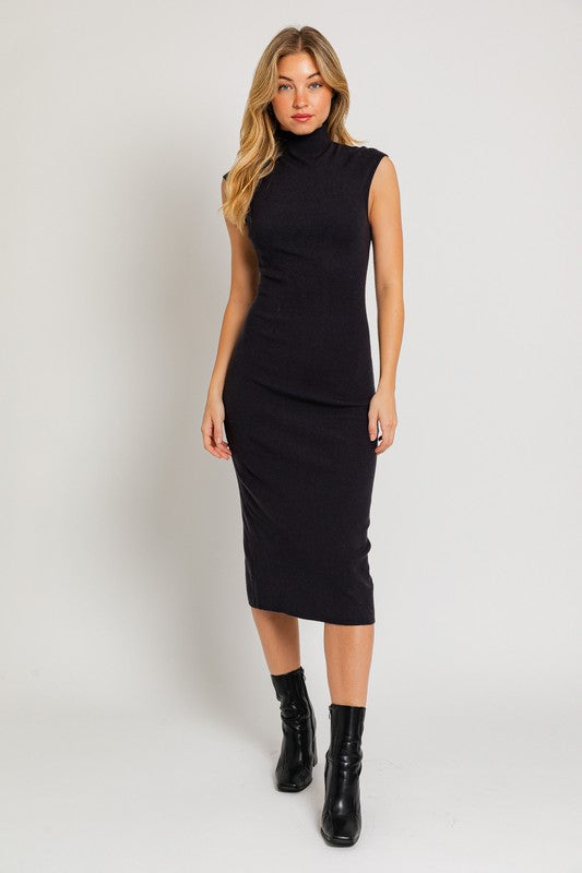 LE LIS Mock Neck Sweater Midi Dress