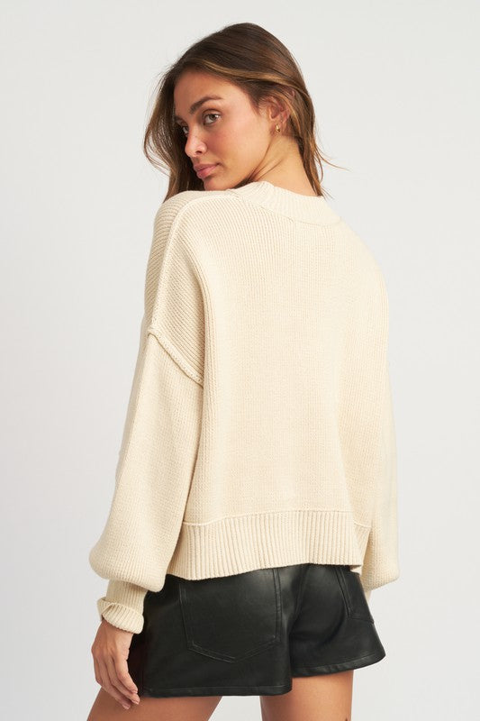 Load image into Gallery viewer, Emory Park MOCK NECK OVERSIZED SWEATER
