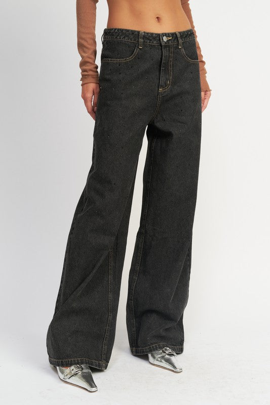 Emory Park BOYFRIEND PANTS WITH CONTRAST STITCHING