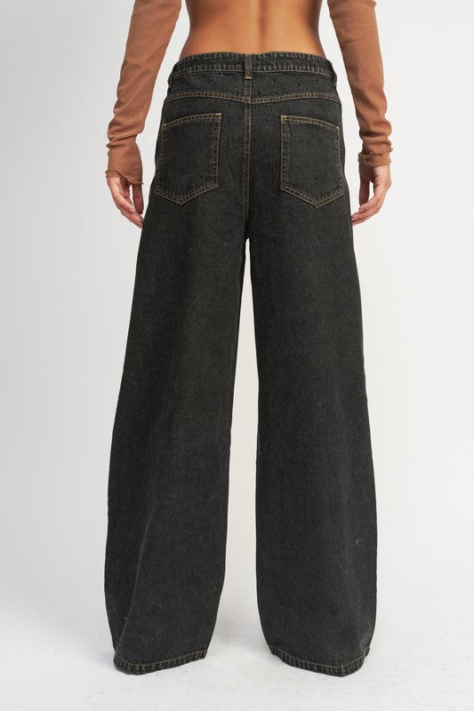 Emory Park BOYFRIEND PANTS WITH CONTRAST STITCHING