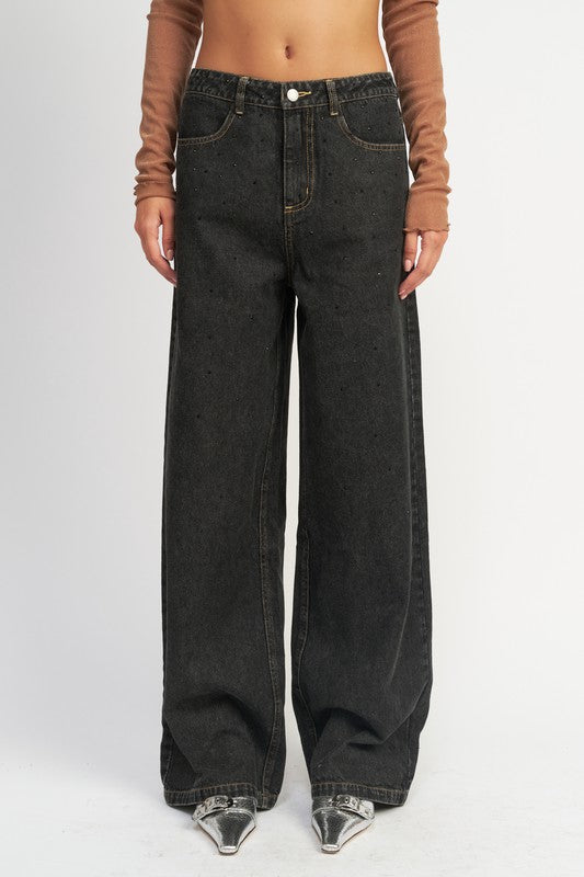 Emory Park BOYFRIEND PANTS WITH CONTRAST STITCHING