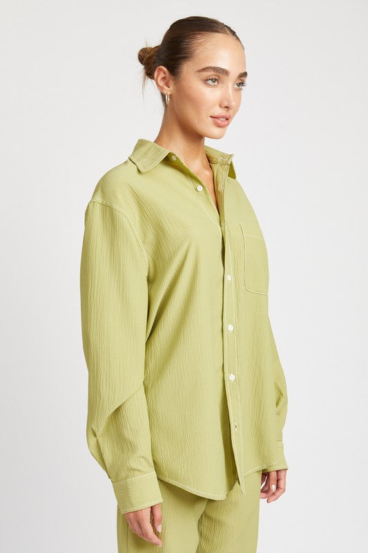 Emory Park CONTRASTED STITCH BUTTON DOWN SHIRT