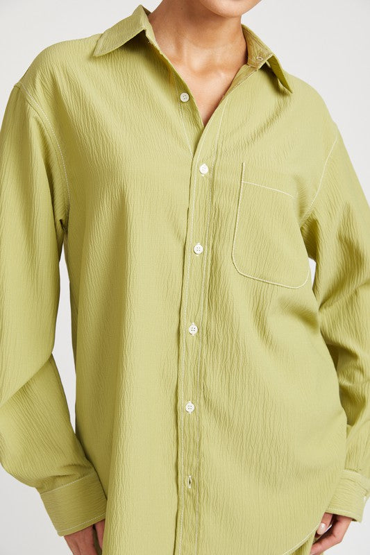 Emory Park CONTRASTED STITCH BUTTON DOWN SHIRT