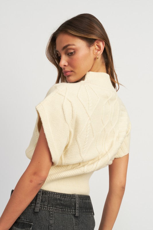 Emory Park TURTLE NECK RIBBED VEST