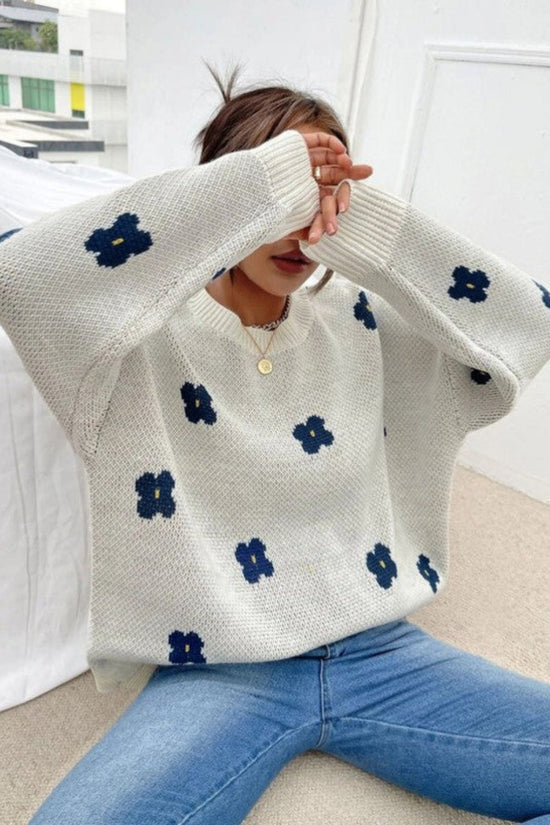 Miss Sparkling Flower knit sweater