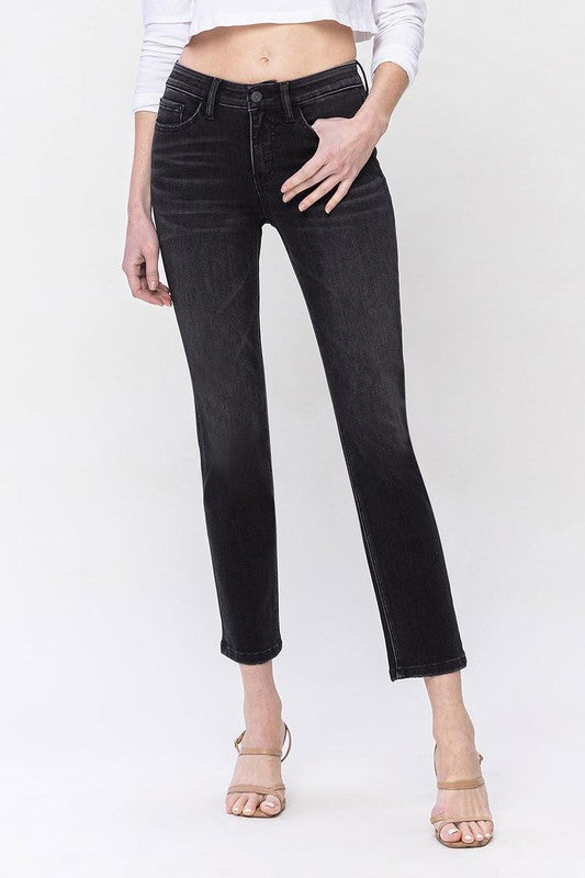 VERVET by Flying Monkey Mid Rise Ankle Slim Straight Jeans FAIRLY