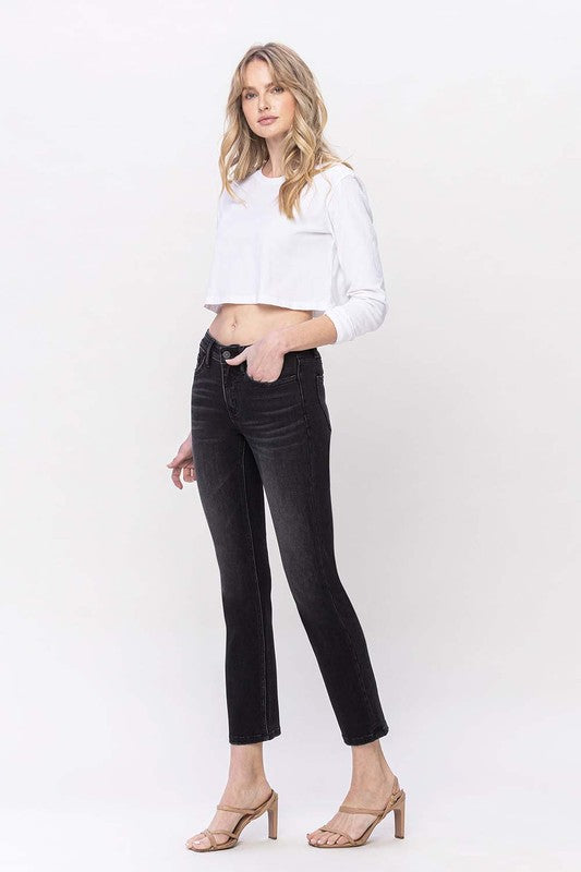 Load image into Gallery viewer, VERVET by Flying Monkey Mid Rise Ankle Slim Straight Jeans FAIRLY
