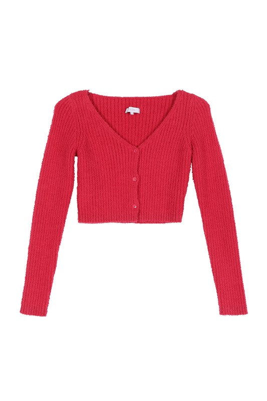 Lilou Fancy yarn crop cardigan