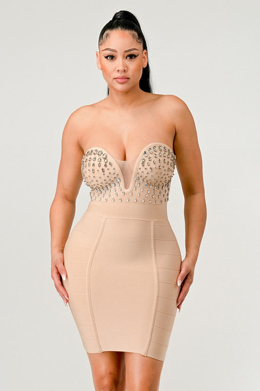 Athina Betting on you casual embellished bandage dress