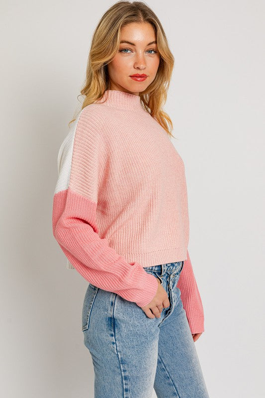 LE LIS Color Block Oversized Sweater