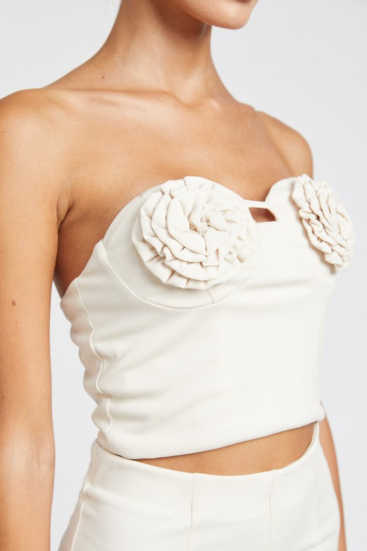 Emory Park ROSETTE BUSTIER TOP