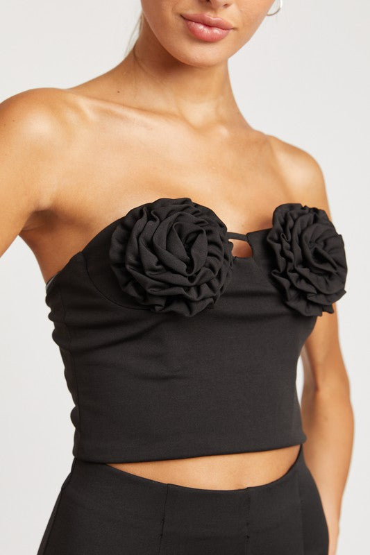 Emory Park ROSETTE BUSTIER TOP