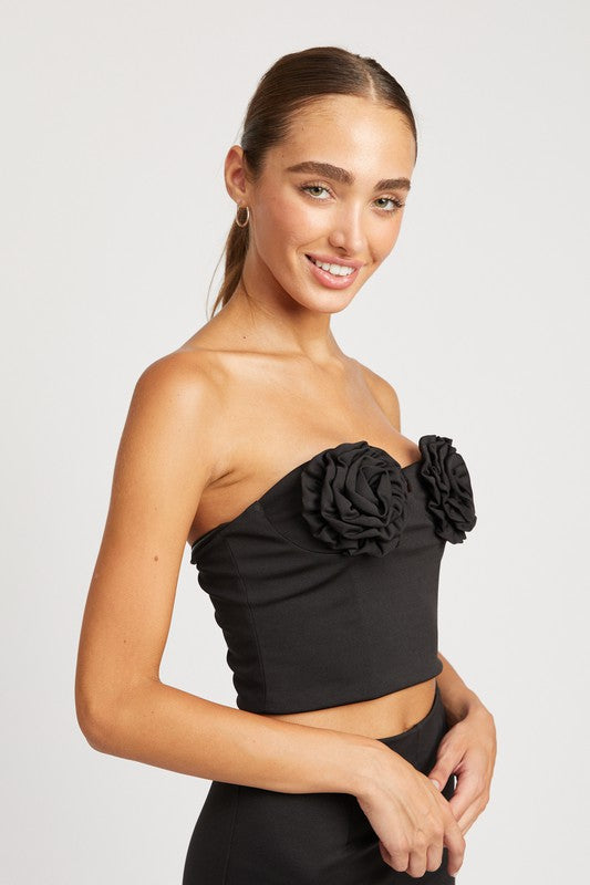 Emory Park ROSETTE BUSTIER TOP