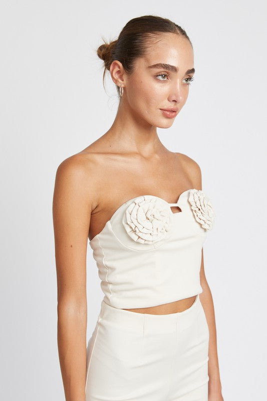 Emory Park ROSETTE BUSTIER TOP