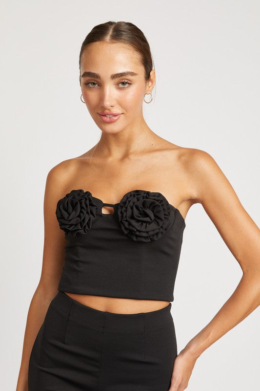 Emory Park ROSETTE BUSTIER TOP