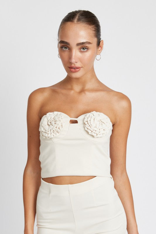 Emory Park ROSETTE BUSTIER TOP