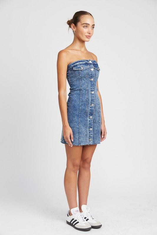 Emory Park BUTTON DOWN TUBE DENIM DRESS