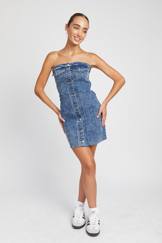 Emory Park BUTTON DOWN TUBE DENIM DRESS