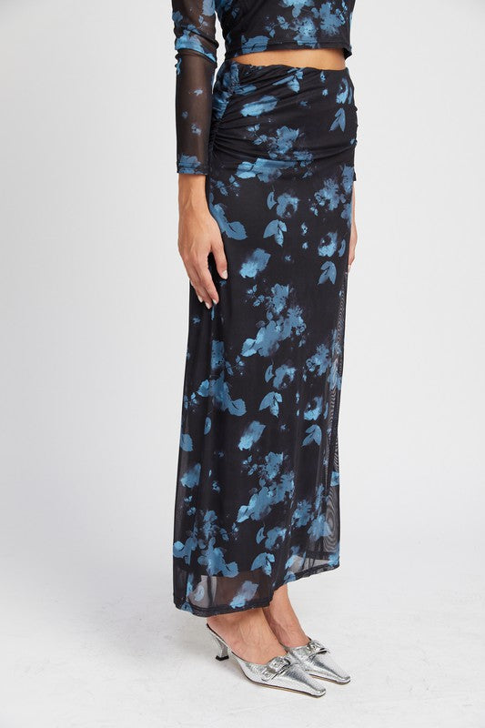 Emory Park FLORAL SHEER MAXI SKIRT