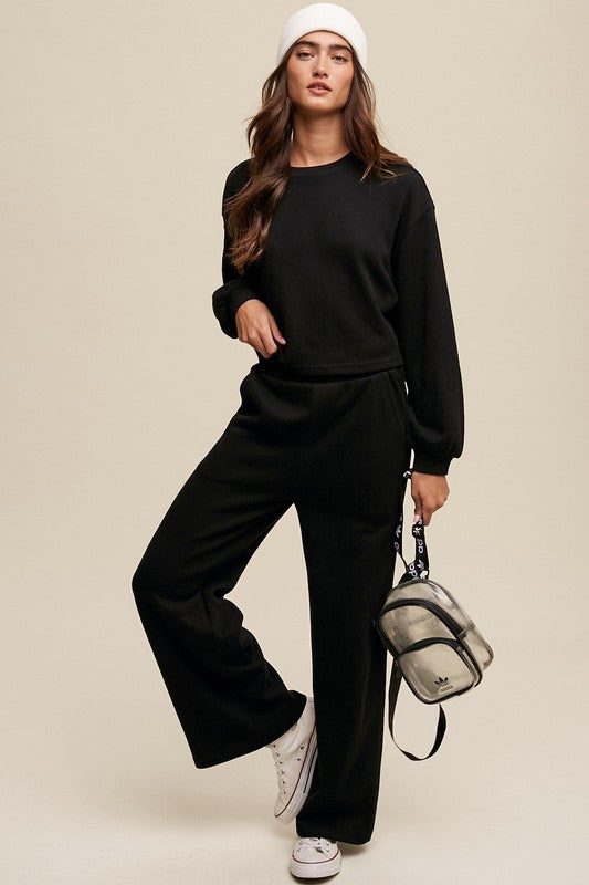 Listicle Knit Sweat Top and Pants Athleisure Lounge Sets