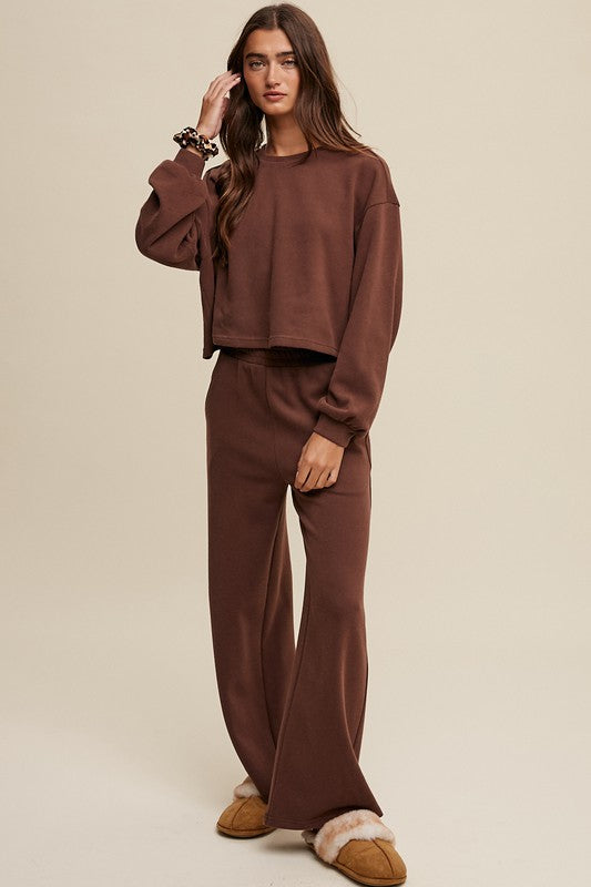 Listicle Knit Sweat Top and Pants Athleisure Lounge Sets
