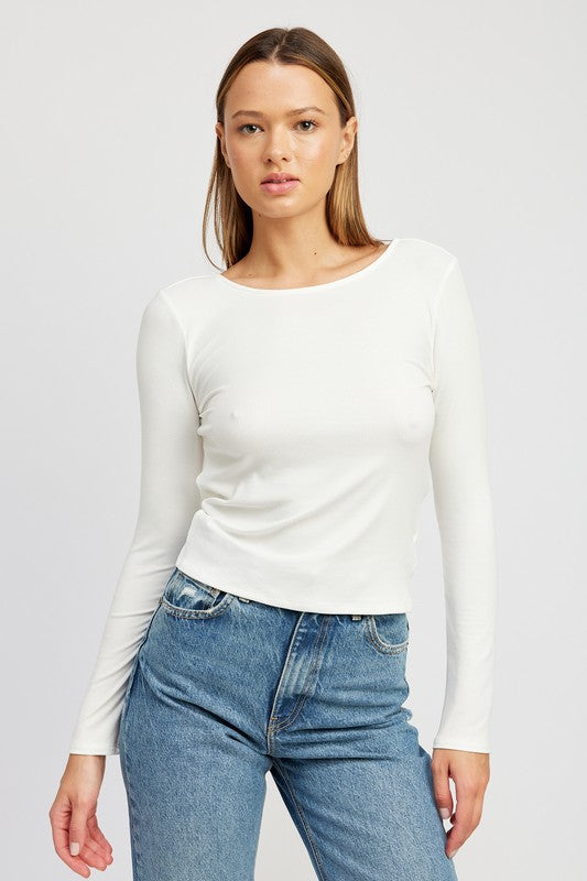 Emory Park OPEN BACK TOP WITH TWIST DETAIL