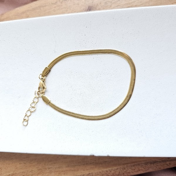 Spiffy & Splendid Luxe Gold Herringbone Bracelet