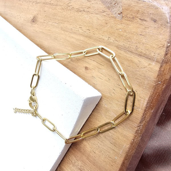 Load image into Gallery viewer, Spiffy &amp;amp; Splendid Luxe Gold Paperclip Bracelet
