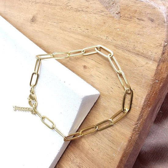 Load image into Gallery viewer, Spiffy &amp;amp; Splendid Luxe Gold Paperclip Bracelet
