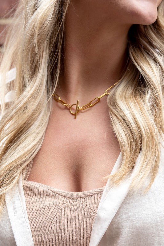 Buy Accessorize London Real Gold Plated Z Chunky Paperclip Chain Necklace  For Women online